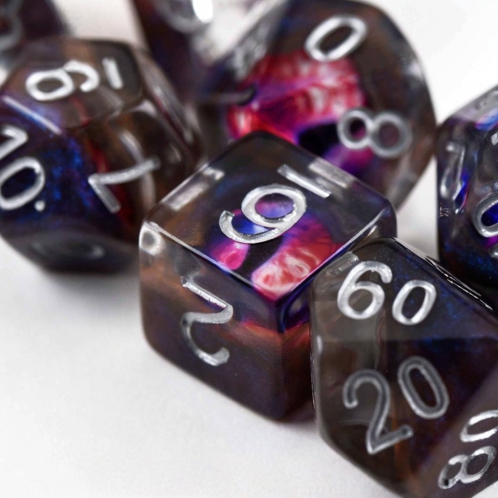 Dice Set - Watchful Eye - Cheshire - 7 Resin Dice - DND RPG Tabletop‎ Gaming
